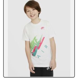 Nike Kids White Tee with Colorful Logo